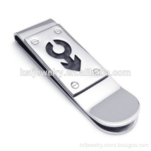 Wholesale Men Symbol Design Hinged Money Clip Stainless Steel Jewelry Hot sell for 2015